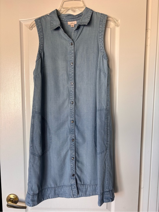 J. Jill Dresses & Skirts - J. Jill Denim Sleeveless Chambray Mini Dress in light Blue collared Small